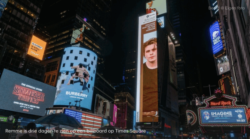 Music Hub Brabant deelnemer Remme op Times Square